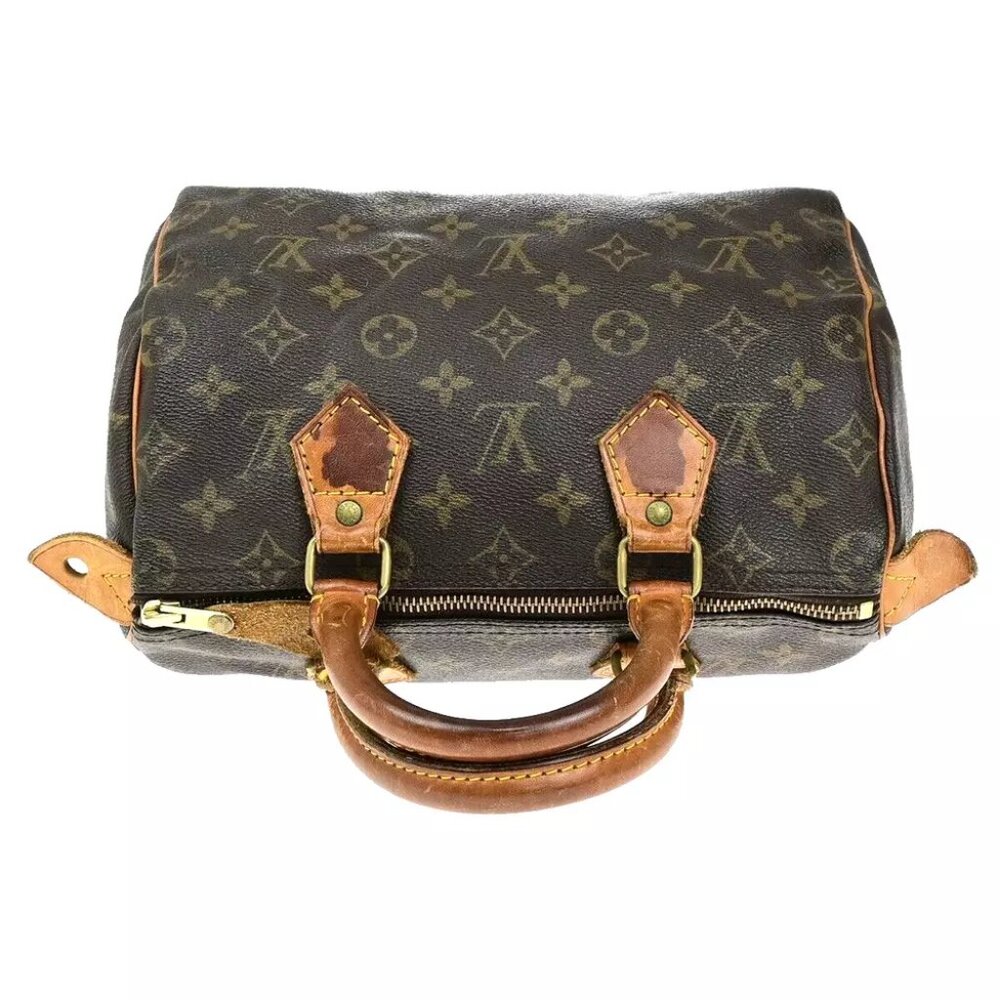 LOUIS VUITTON Speedy 25 Travel Hand Bag Monogram Leather Brown - Picture 6 of 16